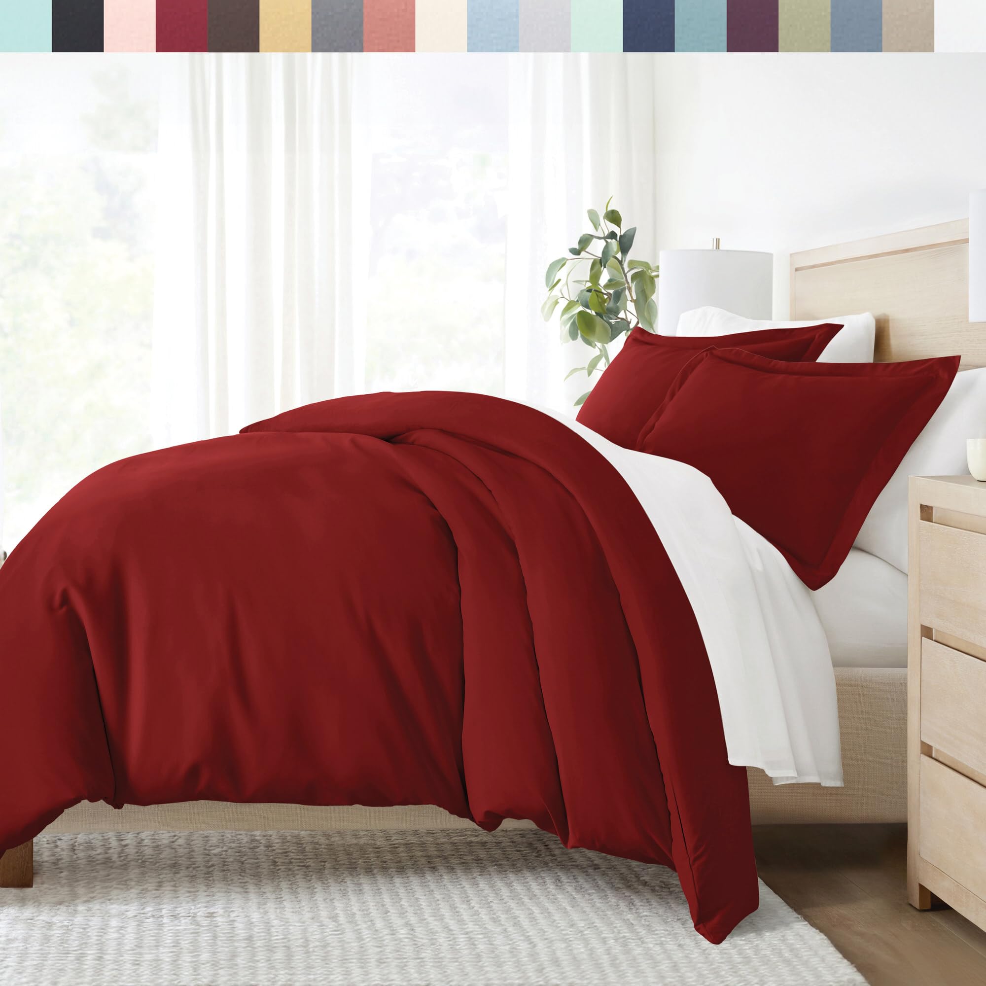 Linen Market Twin Duvet Cover (Burgundy) - Experience Hotel-Like Comfort With Unparalleled Softness, Exquisite Prints & Solid Co
