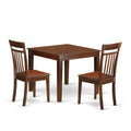 East West Furniture OXCA3-MAH-W 3 Piece Kitchen Table Set for Small Spaces Contains a Square Dining Room Table and 2 Solid Wood Seat Chairs, 36x36 Inch, Mahogany