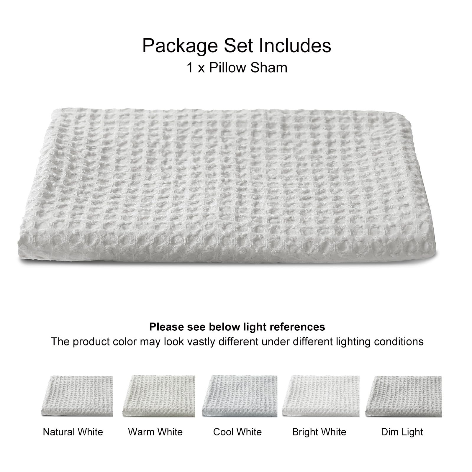 Phf Ultra Soft Waffle Weave Body Pillowcase 20' X 54', No Insert, Breathable & Skin-Friendly Body Pillow Sham With Zipper, Decorative Waffle Weave Body Pillow Cover, Light Grey