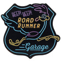 Looney Tunes Road Runner Garage Embossed Metal Sign - Vintage Road Runner Sign for Garage or Man Cave