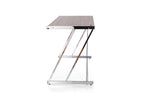 Acme Finis Writing Desk with USB Dock in Weathered Oak and Chrome