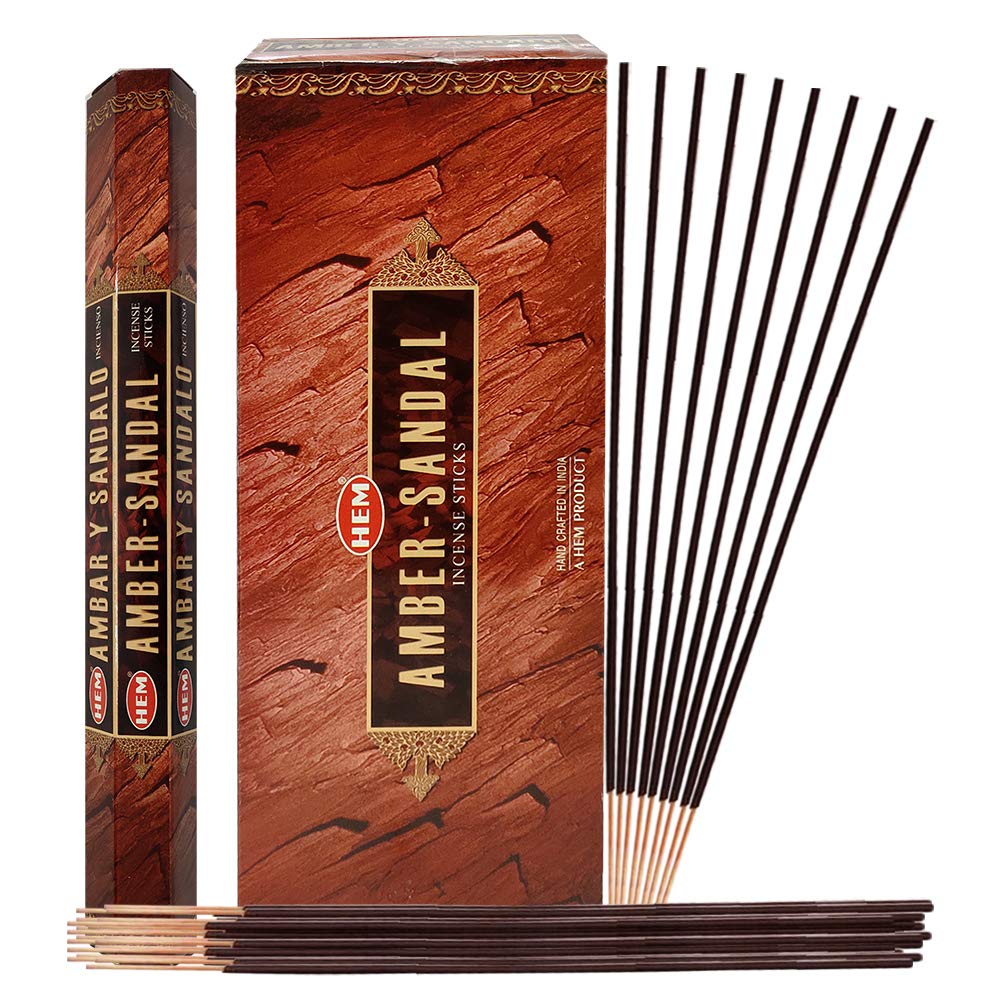 Amber Sandal Incense Sticks And Incense Stick Holder Bundle Insence Insense Hem Incense Sticks