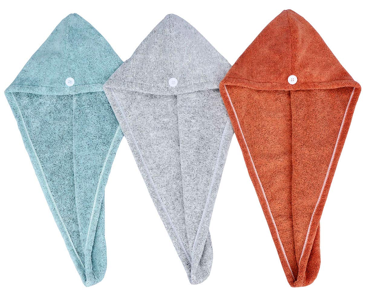 HOPESHINE Hair Towel Twist Microfiber Bamboo Fabric Women's Soft Shower Towels for CurlyHair Turban Wrap Drying Cap Great Gift f