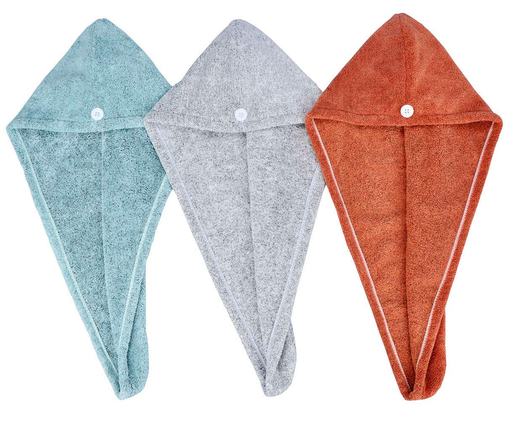 HOPESHINE Hair Towel Twist Microfiber Bamboo Fabric Women's Soft Shower Towels for CurlyHair Turban Wrap Drying Cap Great Gift f