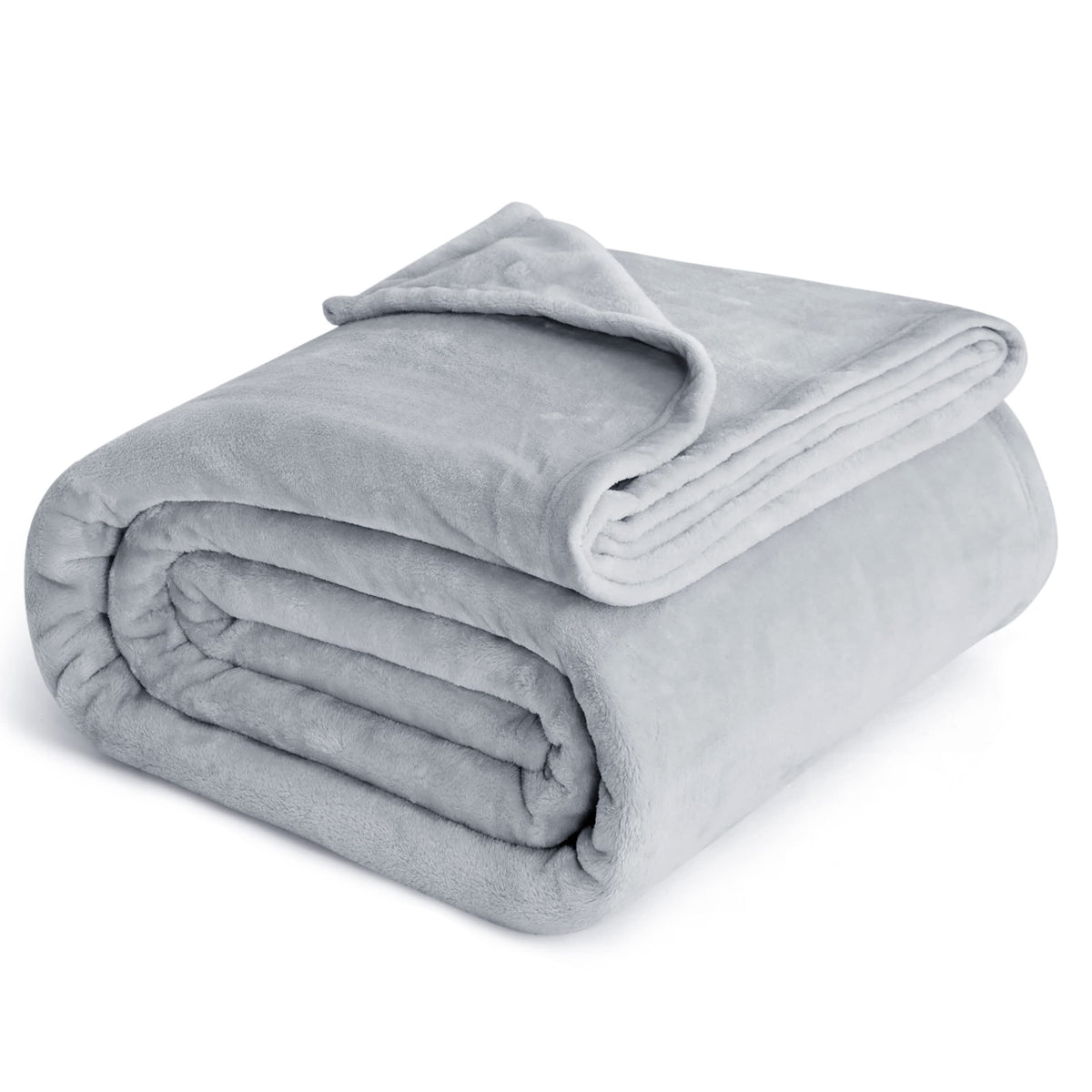 Bedsure Fleece Blanket Queen Blanket Light Grey - Bed Blanket Soft Lightweight Plush Fuzzy Cozy Luxury Microfiber, 90X90 Inches