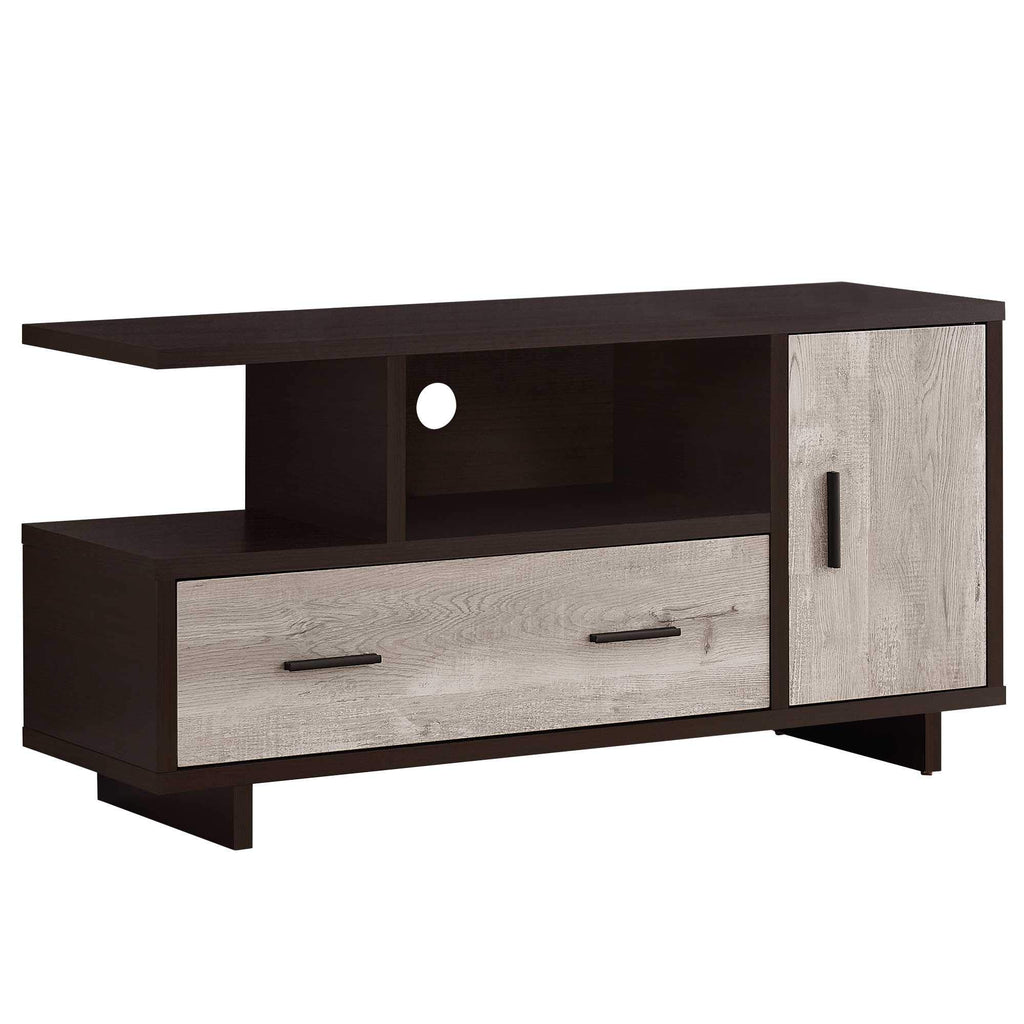 HomeRoots Decor 15.5-inch x 47.25-inch x 23.75-inch Cappuccino/Taupe Reclaimed Wood Look - Tv Stand