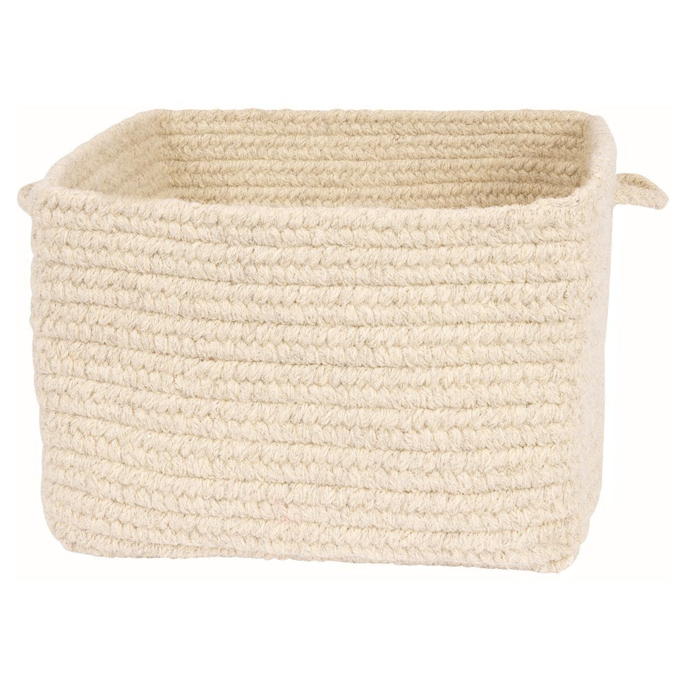 Colonial Mills Chunky Nat Wool Square Basket, 18 By 12-Inch, Natural