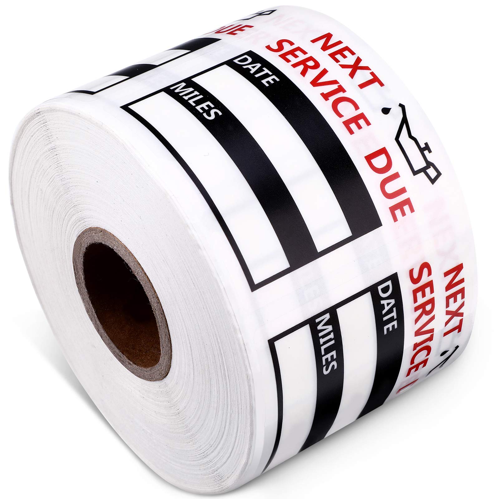 600 Pieces Oil Change Reminder Stickers Service Reminder Labels Low-Tack Windshield Stickers, 2 X 2 Inch, 1 Roll (Black)