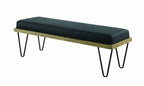 Upholstered Bench with Hairpin Legs Black