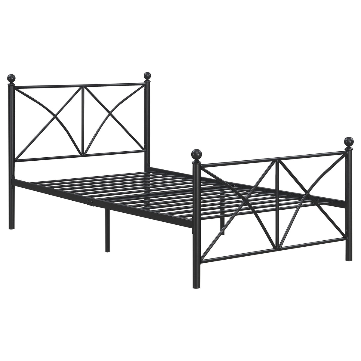 Coaster Home Furnishings Hart Contemporary Wood Full Size Open Frame Bed Frame Platform Bed 39-inch Headboard Matte Black 422755F