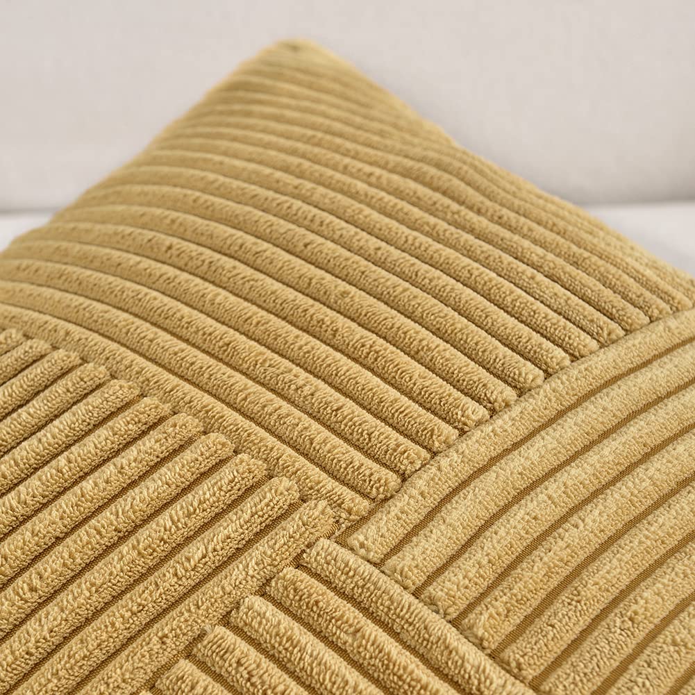 Fancy Homi Mustard Yellow Lumbar Decorative Throw Pillow Covers 12X20 Inch For Living Room Couch Bed, Rustic Farmhouse Boho Home