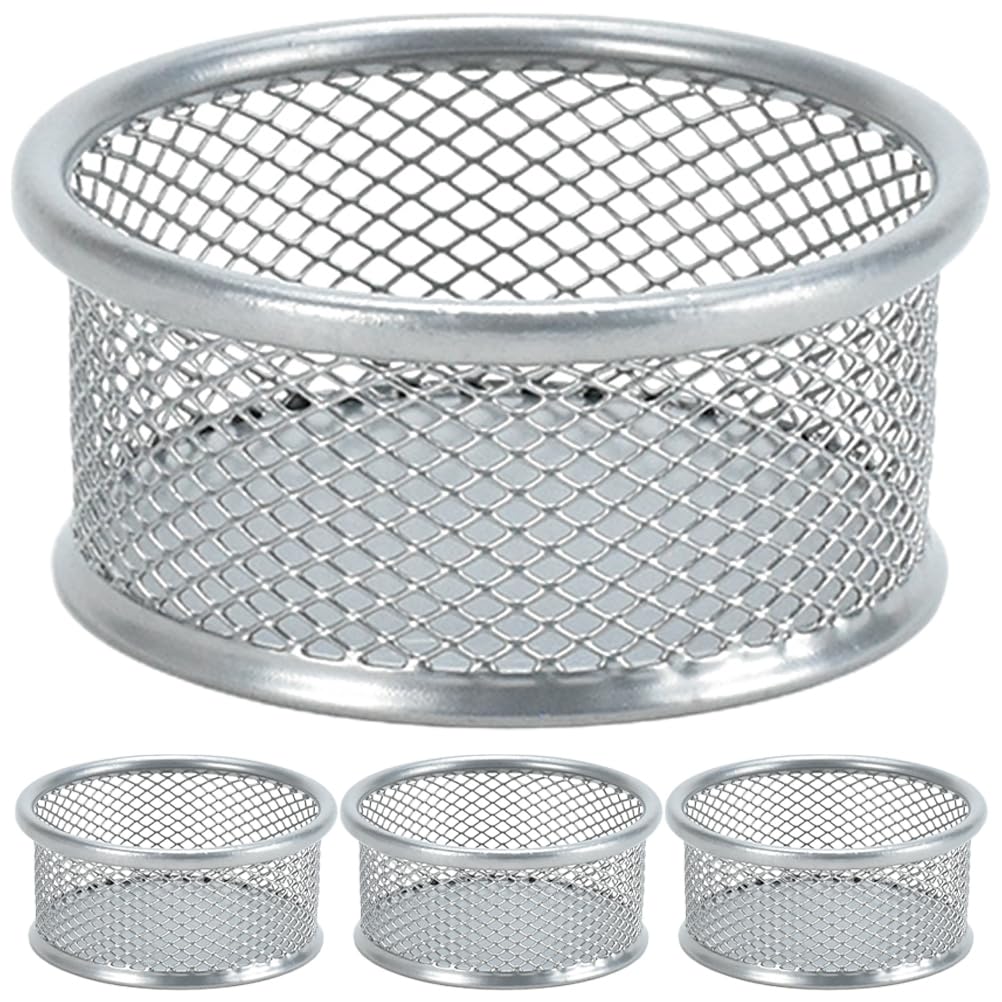 Tofficu 4Pcs Paper Clip Holder For Desk, Wire Mesh Desk Organizer, Paper Clips Organizers For Office Binder Clip Holder