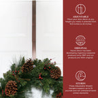 Haute Decor Adapt Adjustable Length Door Wreath Hanger - Wreath Hanger For Front Door - Extends From 16.5' To 25', Over Door H