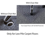 Homek Chair Mat For Carpeted Floors, 53” X 45” Transparent Thick Office Floor Mats For Low Pile Carpet Floors