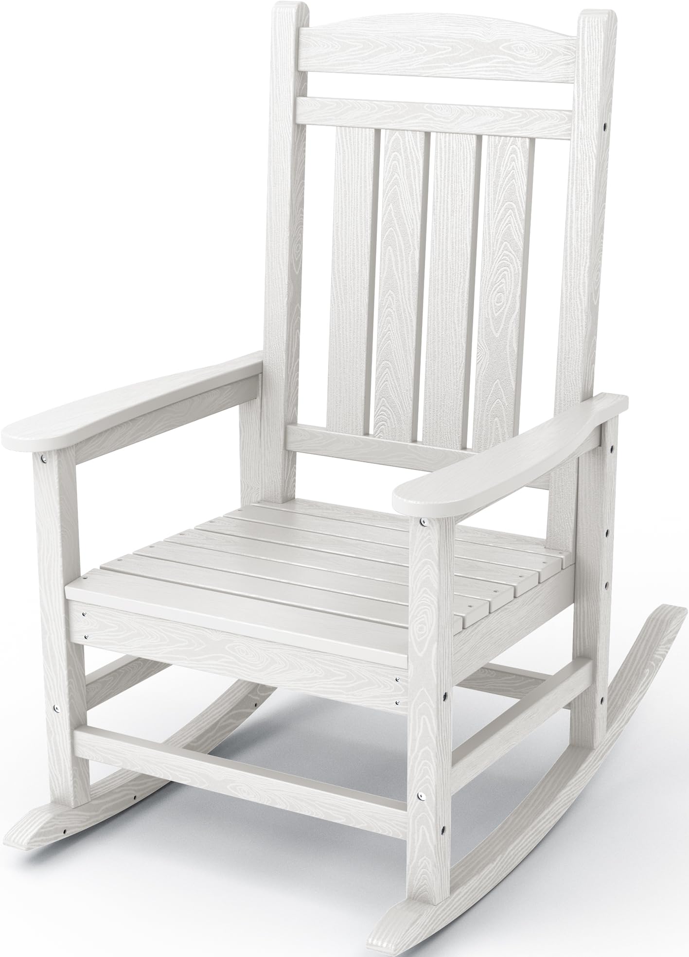 Kingyes Hdpe Rocking Chairs Outdoor, Patio Rocking Chairs With 330Lbs Support, Smooth Porch Rocker For Deck Lawn Yard, White