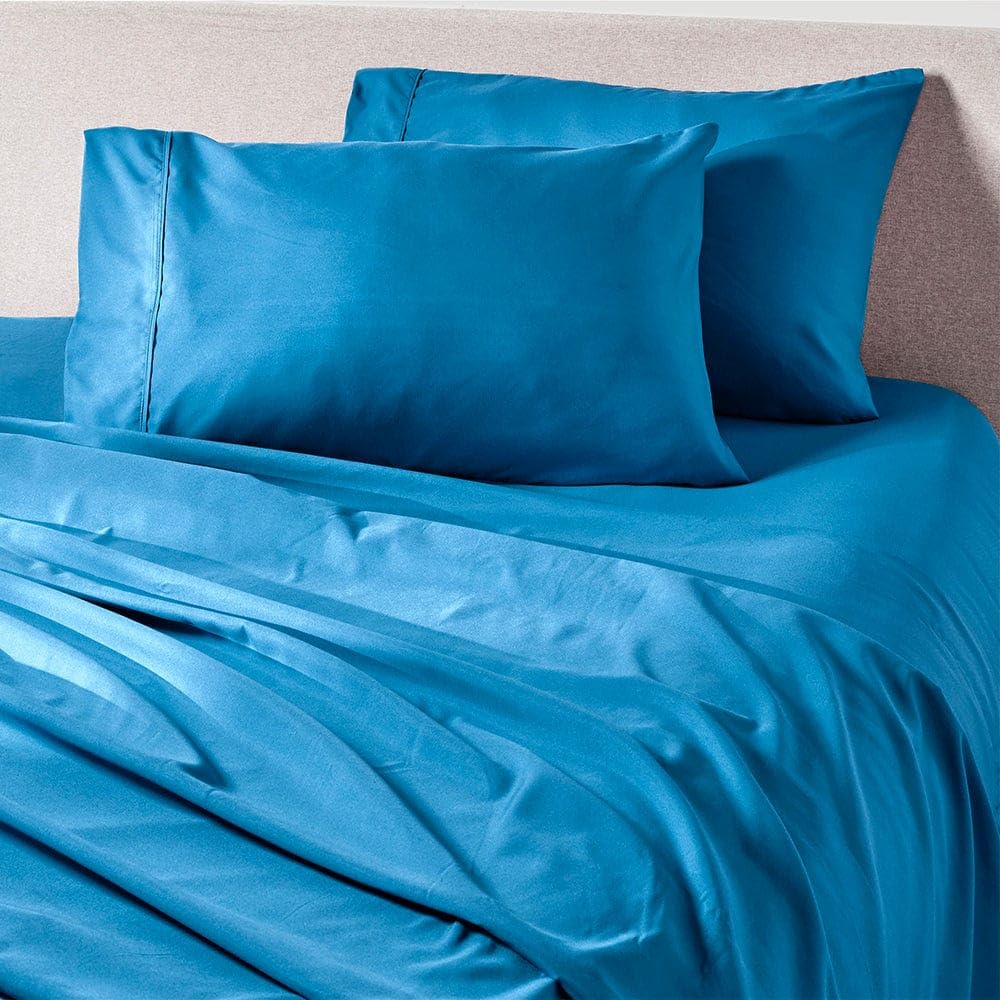 Peachskinsheets Bahama Blue Sheet Set - 1500Tc Level Of Softness - Extra Soft Cooling Sheets For Hot Sleepers And Night Sweats -