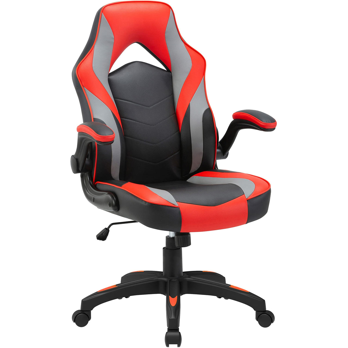 Lorell High-Back Gaming Chair, Red and Black