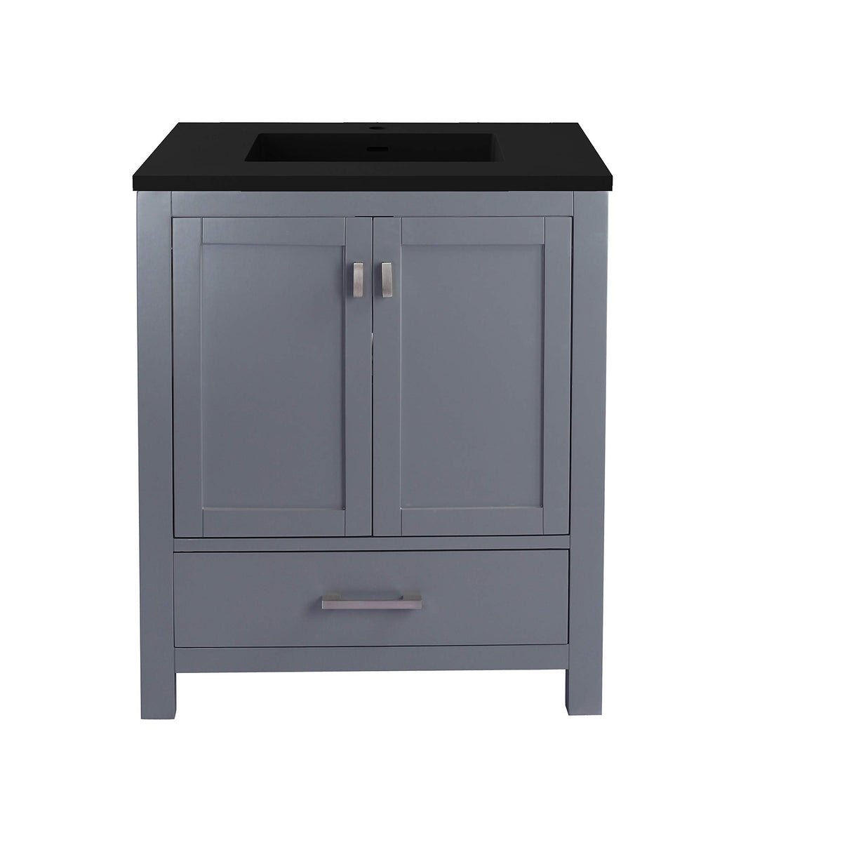 Laviva Wilson 30 - Grey Cabinet Matte Black Viva Stone Solid Surface Countertop