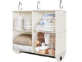 StorageWorks Hanging Closet Organizer with Garment Rod, 4 Section Closet Hanging Shelves, Hanging Clothes Cube Organizer, White 