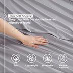 Nestl King Size Sheets Set - 4 Piece King Sheets, Deep Pocket, Hotel Luxury, Extra Soft, Breathable And Cooling, Grey Lavender King Bed Sheets