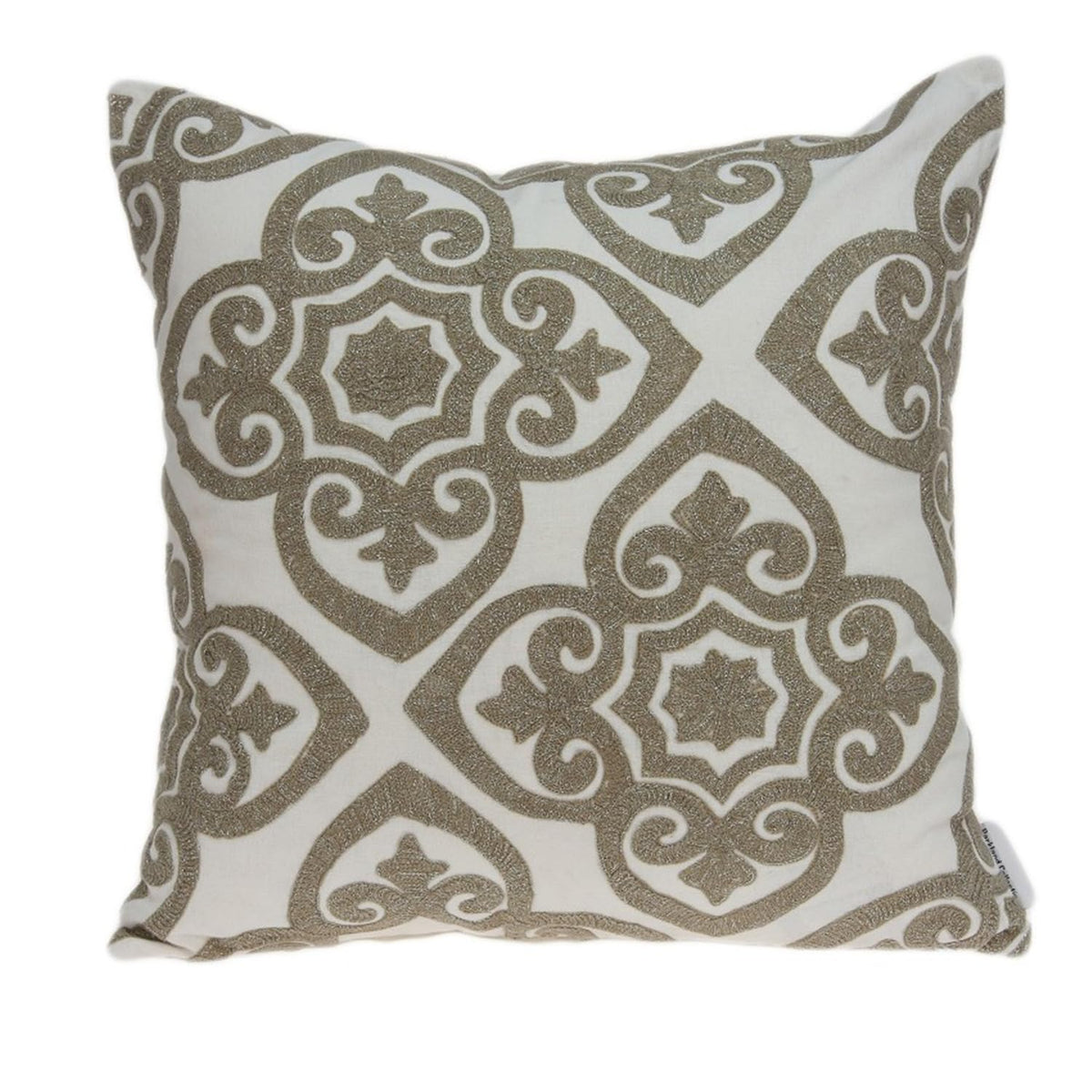 HomeRoots 100% Cotton Parkland Collection Noori Bling Ivory Pillow Cover