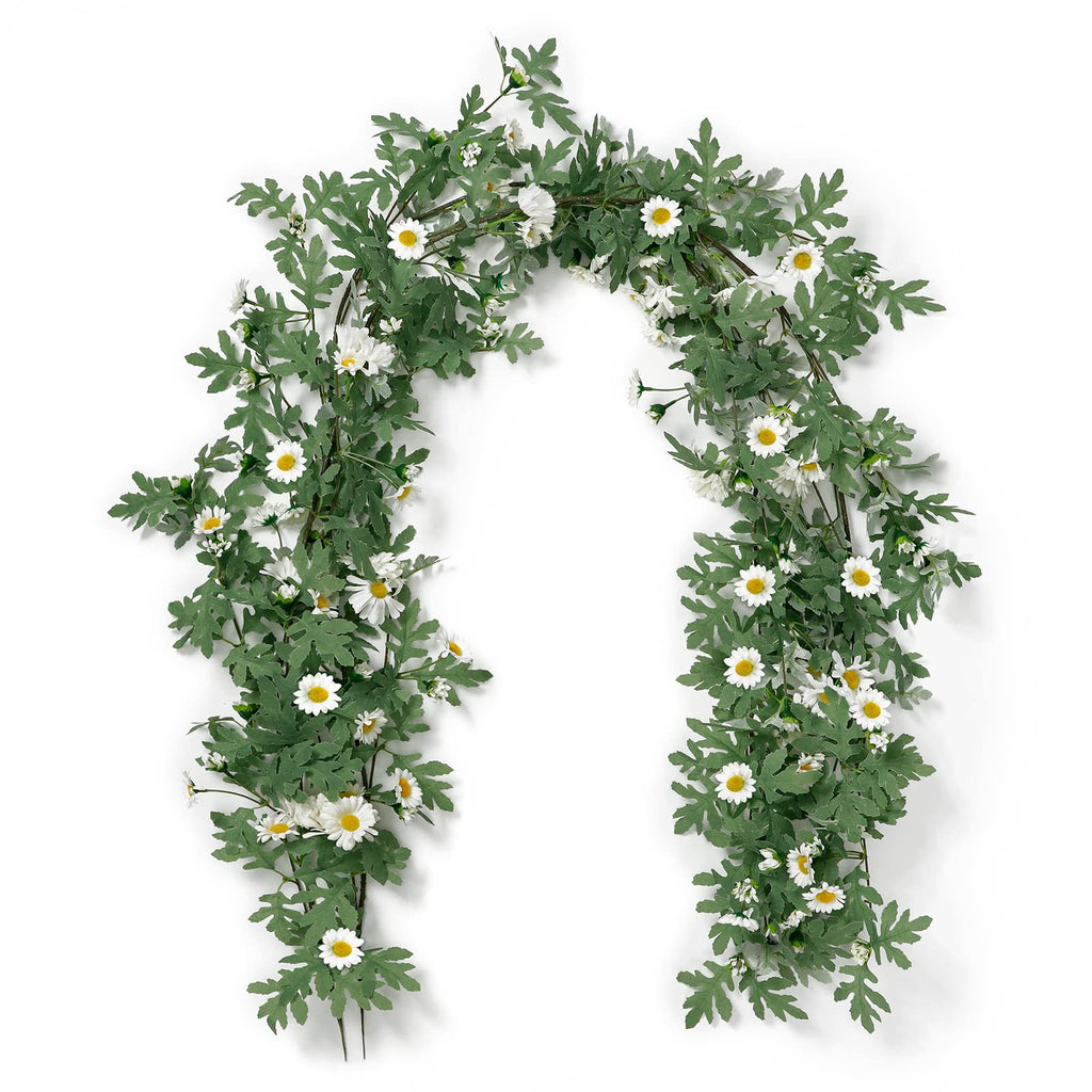 SOMYTING Artificial Daisy Garland Decorative Fake Flower Vine Hanging 5.6Ft Silk Flower Greenery for Home Garden Outdoor Ceremon
