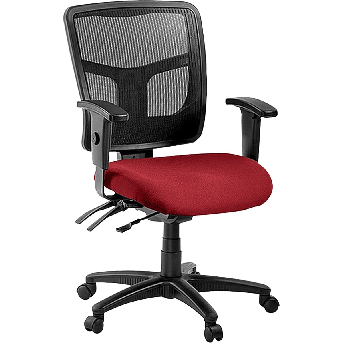 Lorell 86000 Series Managerial Mid Back Office Chair In Real Red