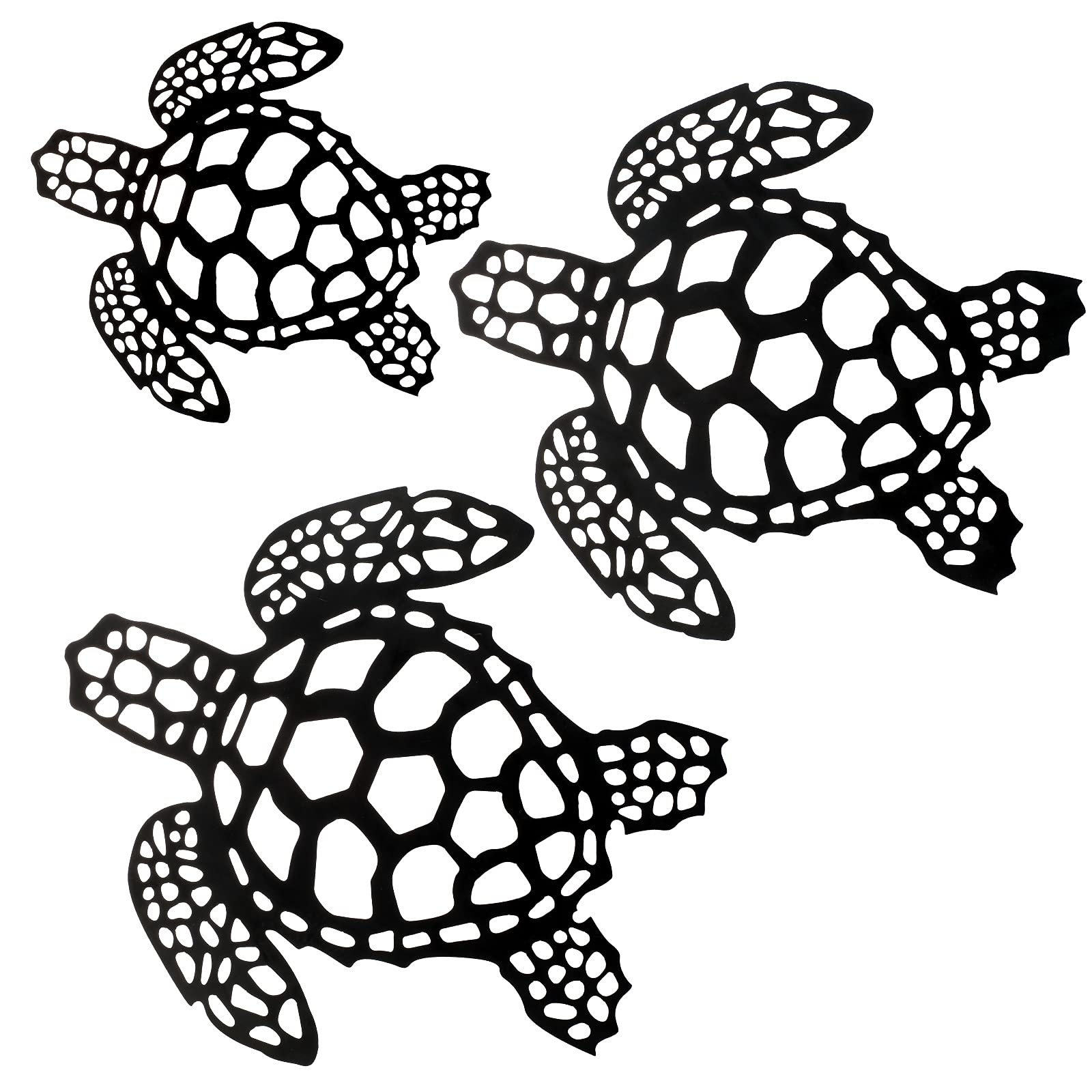 3 Pieces Sea Turtle Beach Theme Decor Metal Coastal Turtle Decor Wall Hanging Beach Sculpture Metal Farmhouse Turtle Wall Art Ha