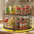 360 Rotating Lazy Susan Can Organizer for Pantry, Holds 26 Cans, Black