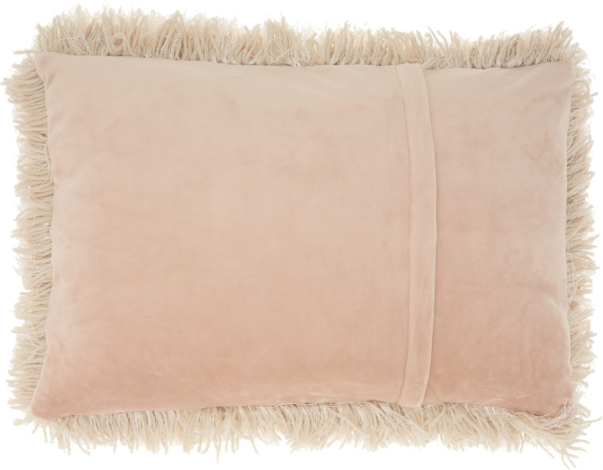 HomeRoots 100% Polyester Beige Super Shaggy Throw Pillow