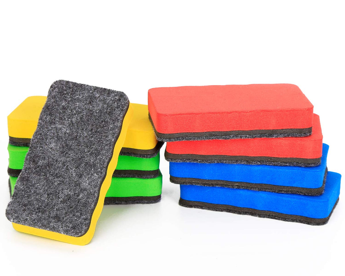 8 Pack Magnetic Dry Eraser - Wellerly Whiteboard Erasers Chalkboard Cleaners Eraser Dry Erase Wipe For Classroom Home Office Sch