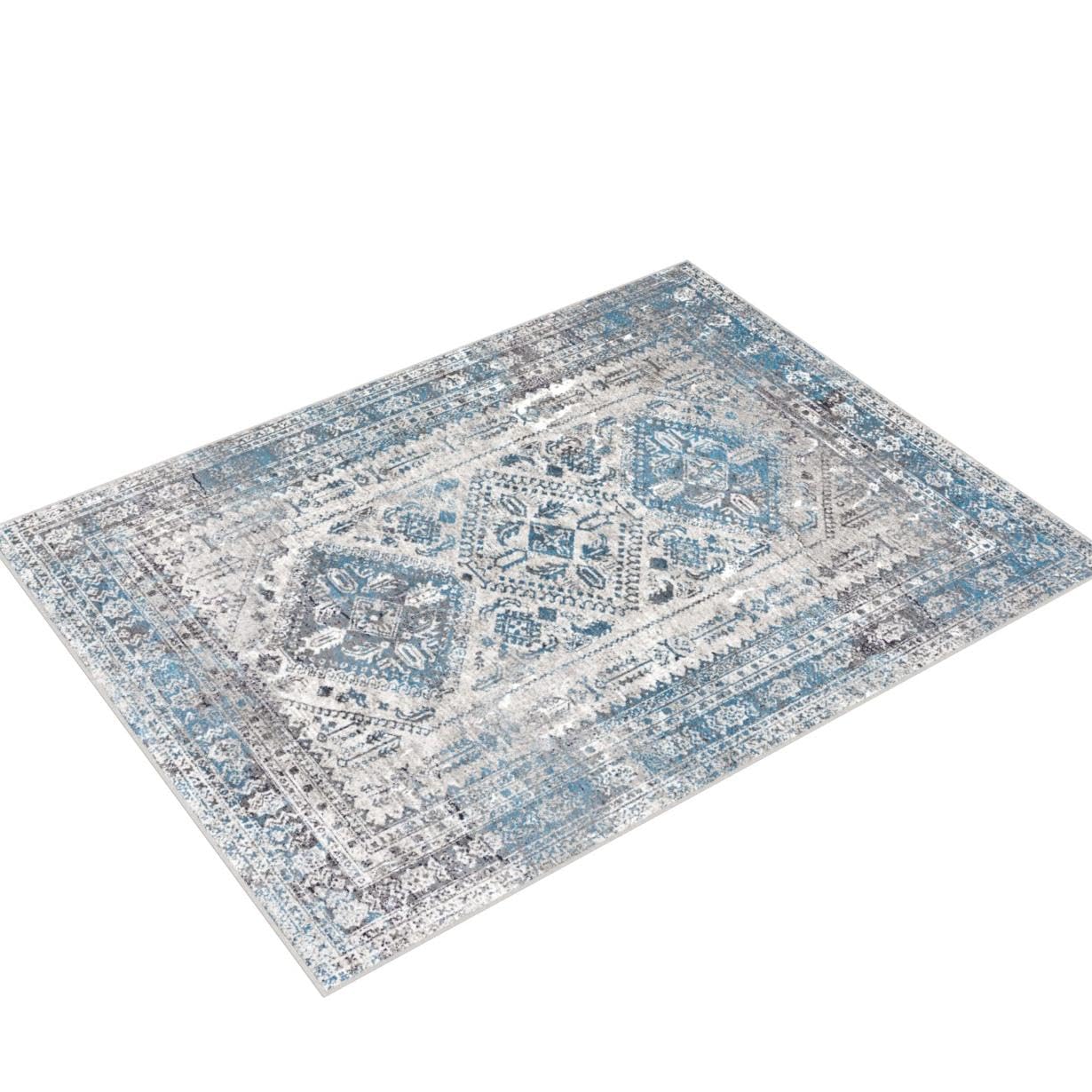 Livabliss Desta Vintage Oriental Area Rug,7'10'' X 10'2'',Blue/Grey