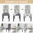 Searchi Printed Dining Room Chair Covers Set Of 6, Stretch Kitchen Chair Covers Washable Parsons Chair Slipcover Removable Dining Chair Protectors For Hotel,Ceremony(Floral Pattern4)