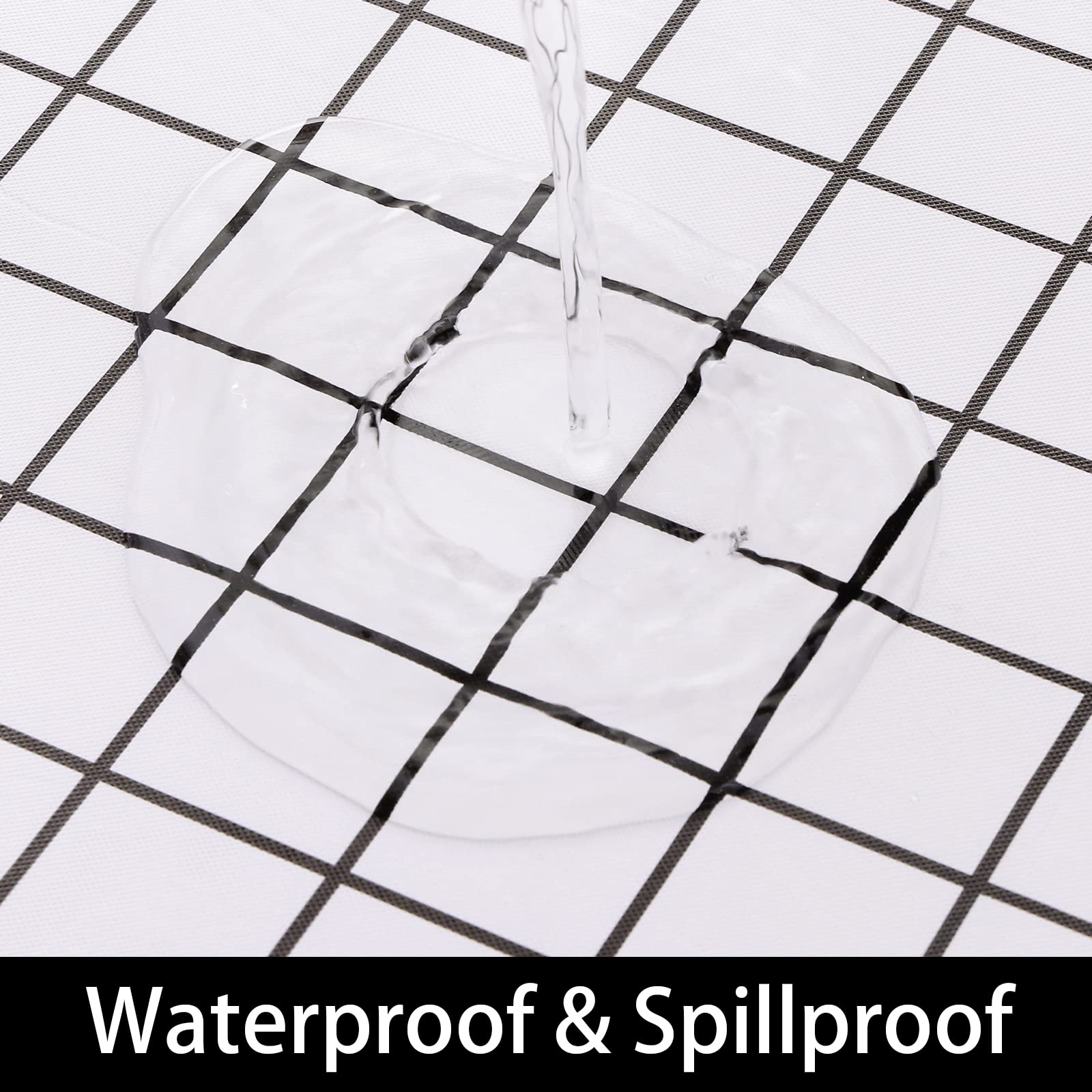 Spotjoy Rectangle Table Cloth, Elastic Fitted Flannel Backed Plastic Table Covers For 4 Foot Folding Tables, Waterproof Vinyl Ta