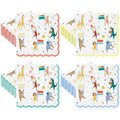 Maxdot 100 Pcs Large Animal Parade Theme Napkins 6.5 Inches Disposable Paper Napkins with Cute Jungle Safari Animal Design for Z