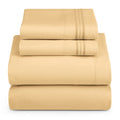Hearth & Harbor King Size Sheets - 4 Piece Bed Sheet Set, Hotel Luxury Double Brushed Bed Sheets - Extra Soft Bedding Sheets & Pillowcases, King, Camel Gold
