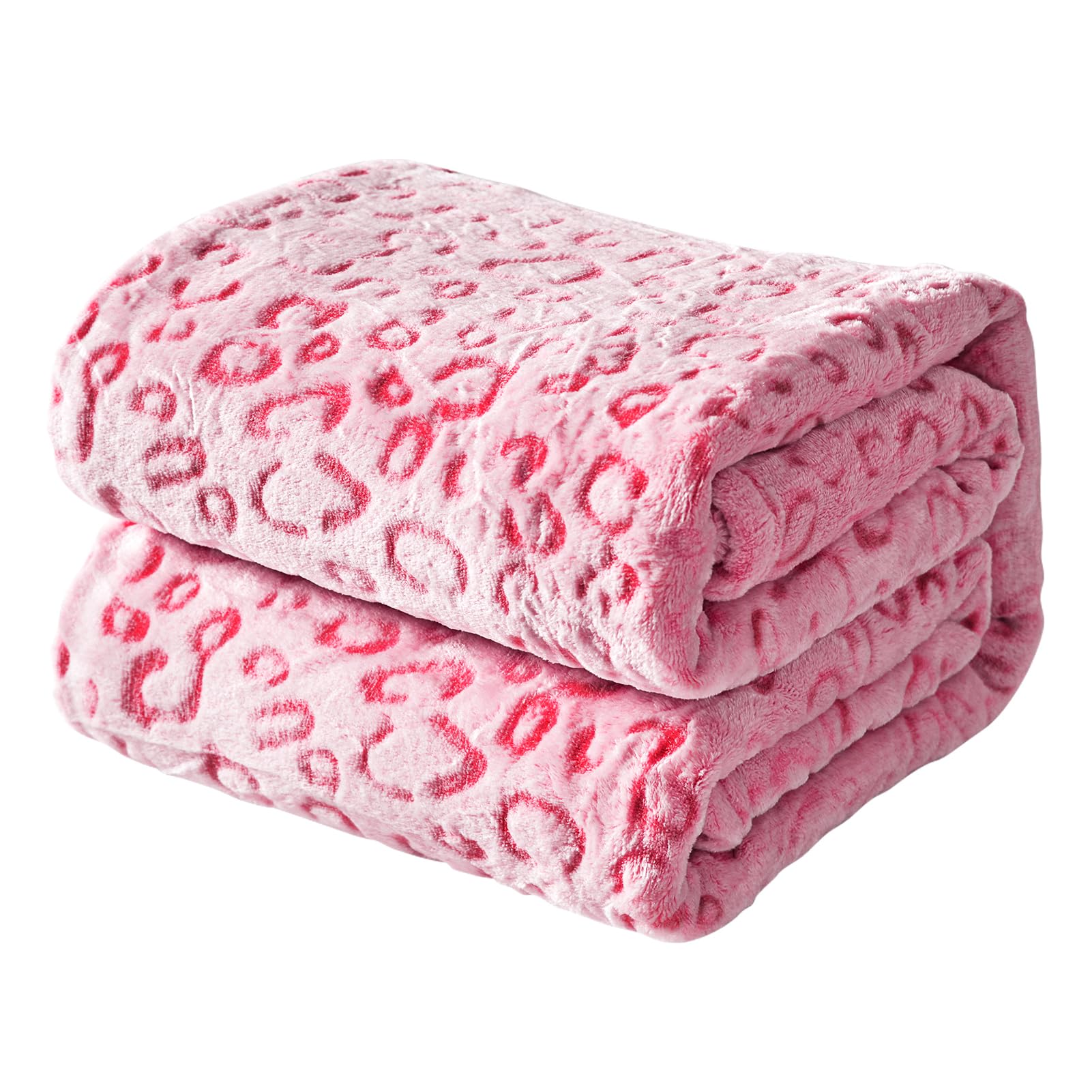 Fy Fiber House Flannel Fleece Leopard Print Throw Blanket Super Soft Lightweight Fluffy Twin Blankets For Couch, 60'X80',Hot P