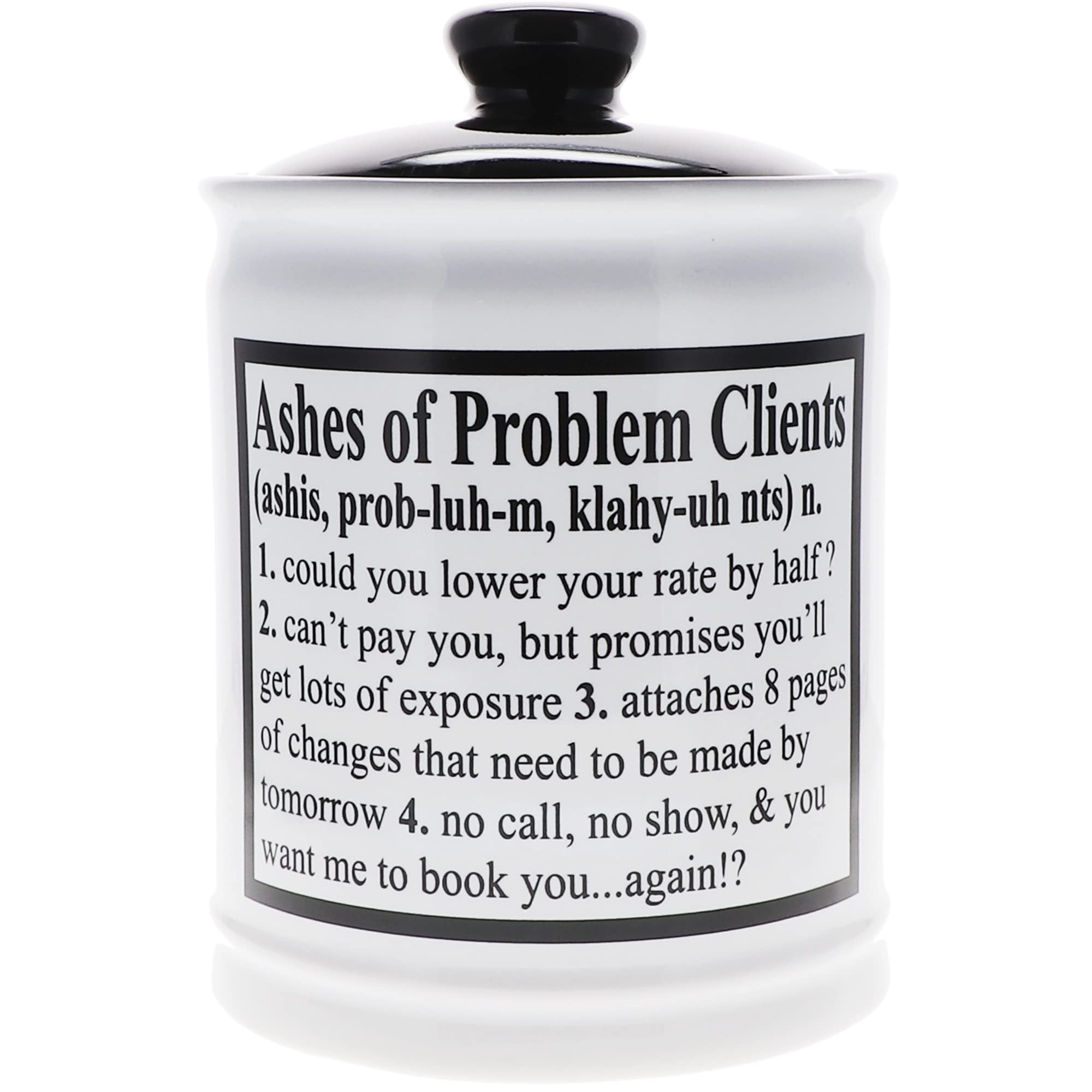 Funny Gifts, Office Desk Accessories, Ashes of Problem Clients Coin Bank & Candy Jar, Birthday Gifts for Women, Men and Coworker