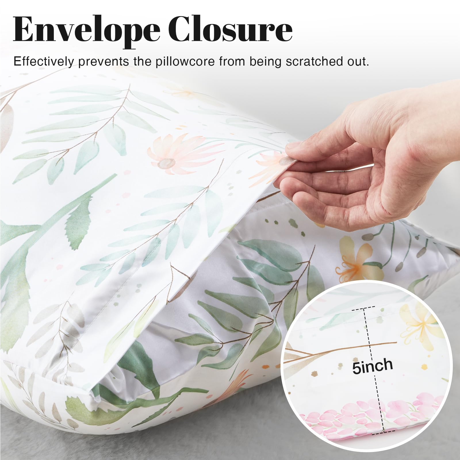 Exq Home Satin Body Pillowcase For Hair And Skin- Multicolor Printed Flower Silk Long Pillowcase 20X54 Inches - Satin Pillow Cas