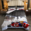 Erosebridal Ice Hockey Comforter Set Full, Hockey Player Down Comforter For Kids Boys Girls Teens Juvenile, Sports Game Duvet Se