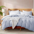 Nestl Twin Duvet Cover Set - Soft Double Brushed Ice Blue Duvet Cover Twin/Twin Xl, 2 Piece, With Button Closure, 1 Duvet Cover