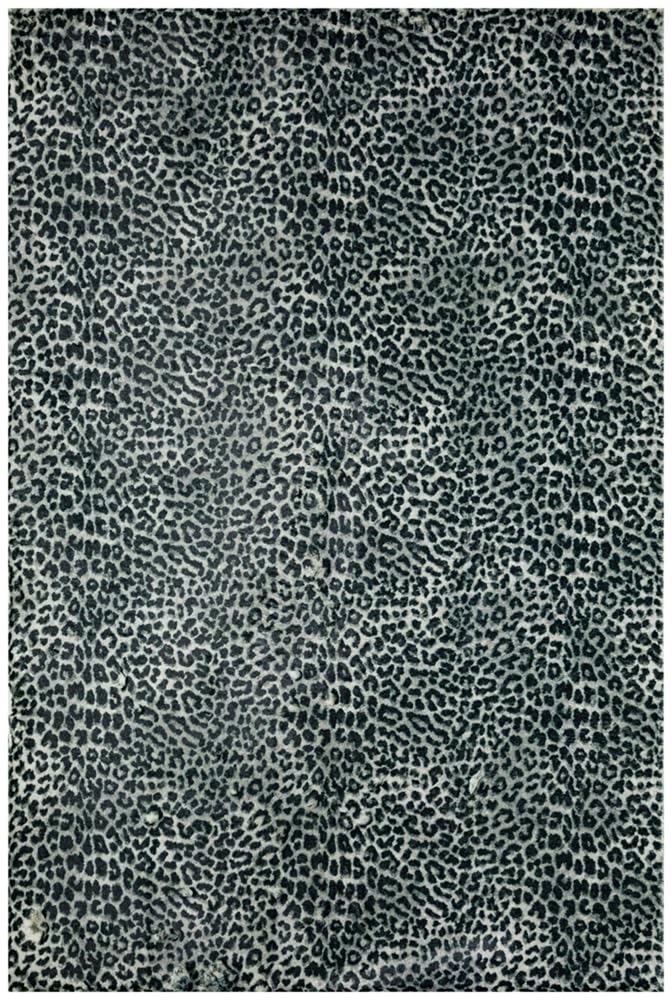 Dalyn Rugs Akina Leopard Animal Print Ak2 Faux Fur Midnight 2'3&quot; X 7'6&quot;