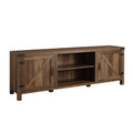 Walker Edison Georgetown Modern Farmhouse Double Barn Door TV Stand for TVs up to 80 Inches, 70 Inch, Rustic Oak, Without Firepl