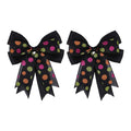 Meseey 2 Pcs Large Black Polka Dot Burlap Bow 10.8 x 8.8 Inch Halloween Wreath Decoration Bows for Baby Shower Party Holiday Gif