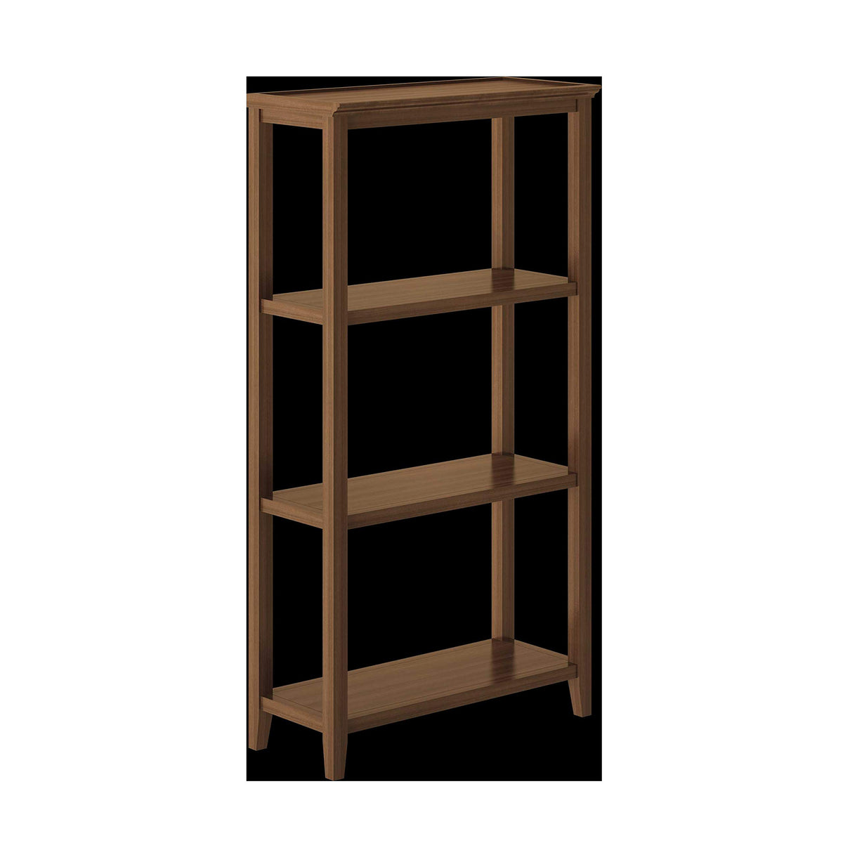 HomeRoots Pine and MDF 60' Bookcase with 3 Shelves in Walnut