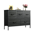 WLIVE Dresser for Bedroom with 5 Drawers, Long Storage Dresser, Fabric Dressers, Storage Drawer Unit with Fabric Bins for Closet