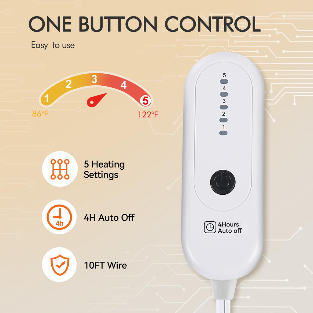 Electric Throw Blanket, 50''X60'' Small Heated Blanket Throw With 5 Heating Levels & 4 Hours Auto Off, Super Cozy Soft Sherpa El