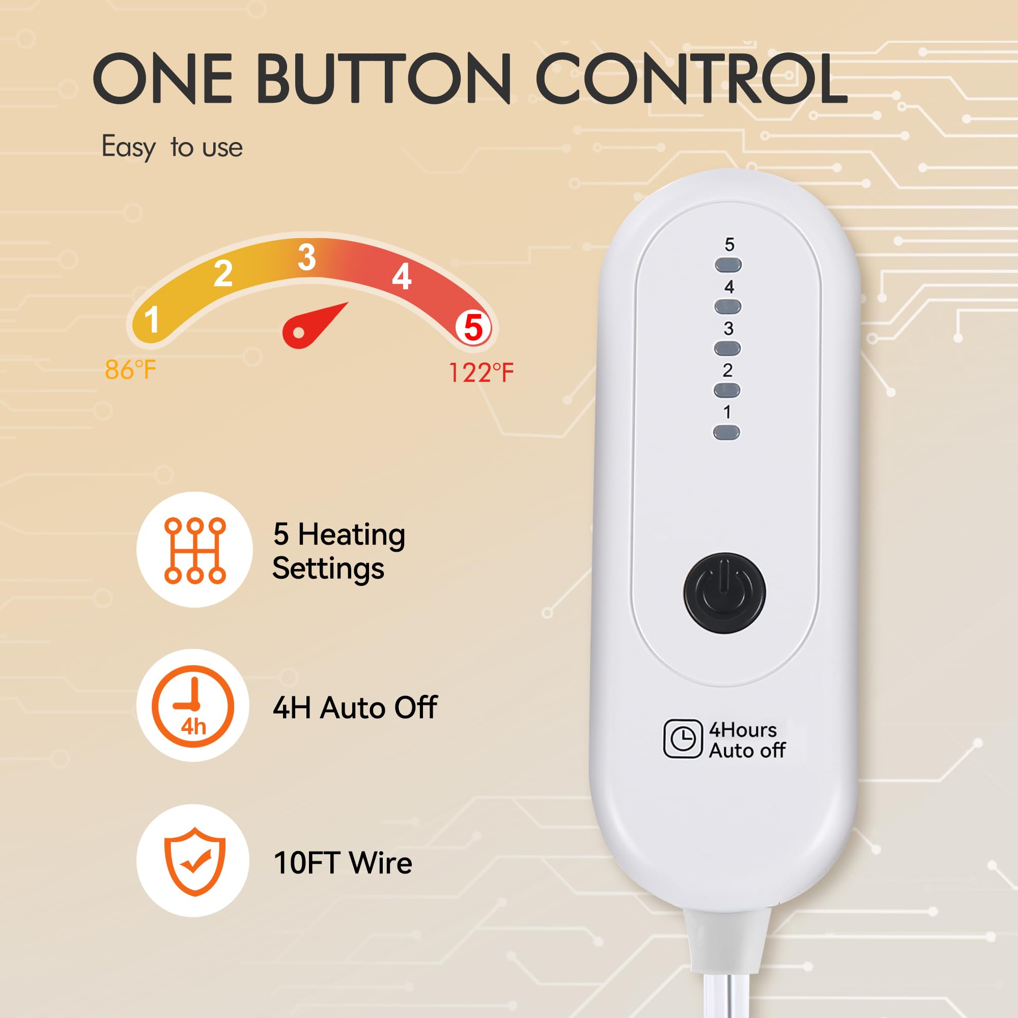 Electric Throw Blanket, 50''X60'' Small Heated Blanket Throw With 5 Heating Levels & 4 Hours Auto Off, Super Cozy Soft Sherpa El