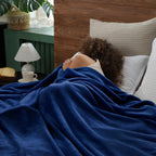 Phf Ultra Soft Fleece Blanket Twin Size, No Shed No Pilling Luxury Plush Cozy 300Gsm Lightweight Blanket For Bed, Couch, Chair, Sofa Suitable For All Season, 66' X 90', Navy Blue
