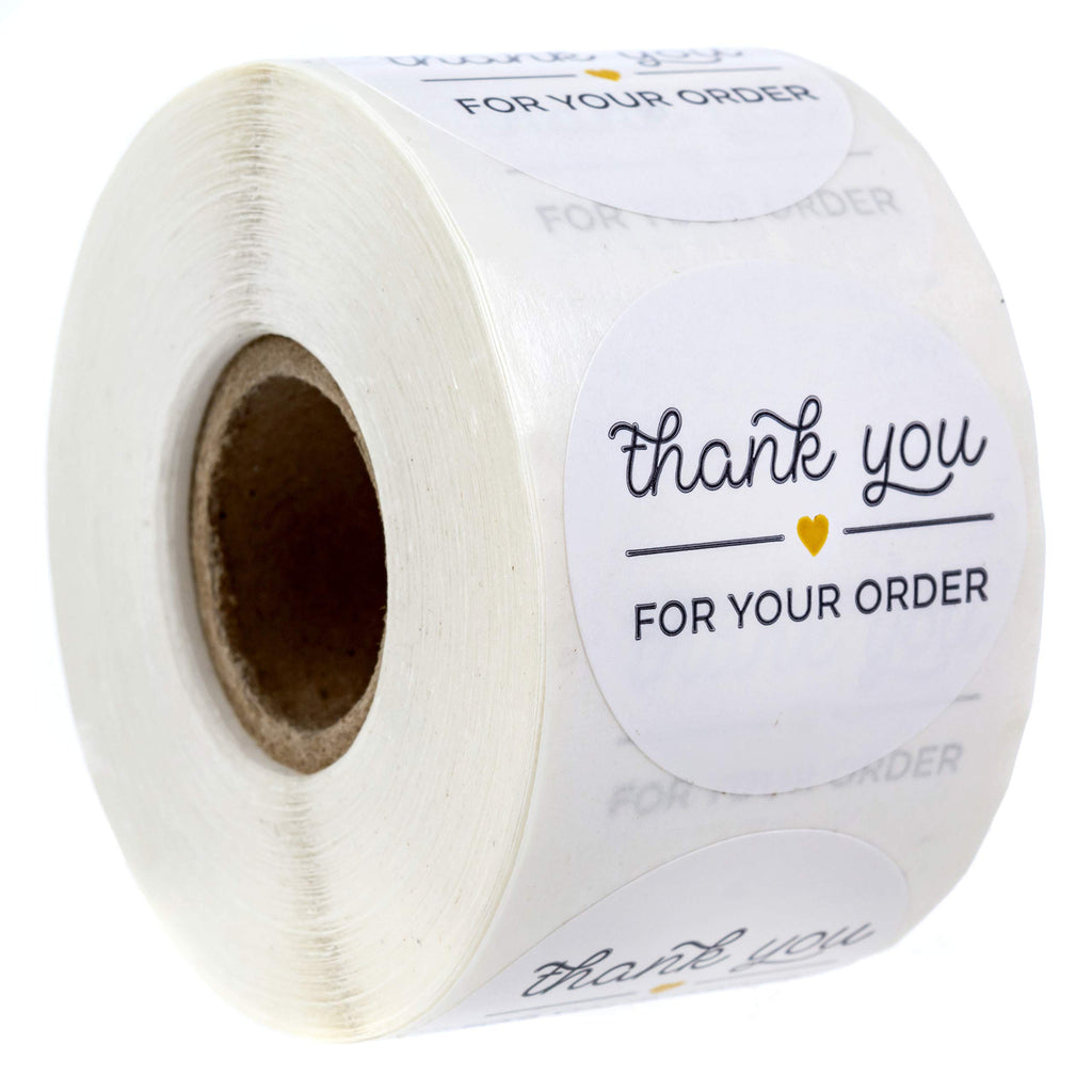 Thank You For Your Order Stickers / 500 1.5' Labels/Thank You From The Heart Business Stickers